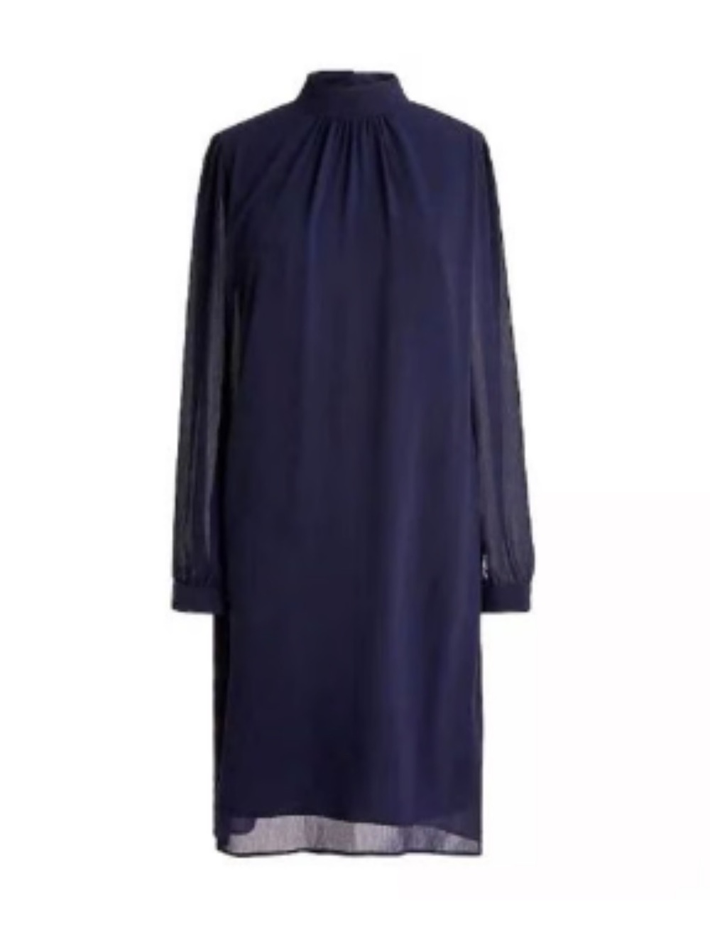 J. Crew Navy Long-Sleeve Mock-neck Shift Dress